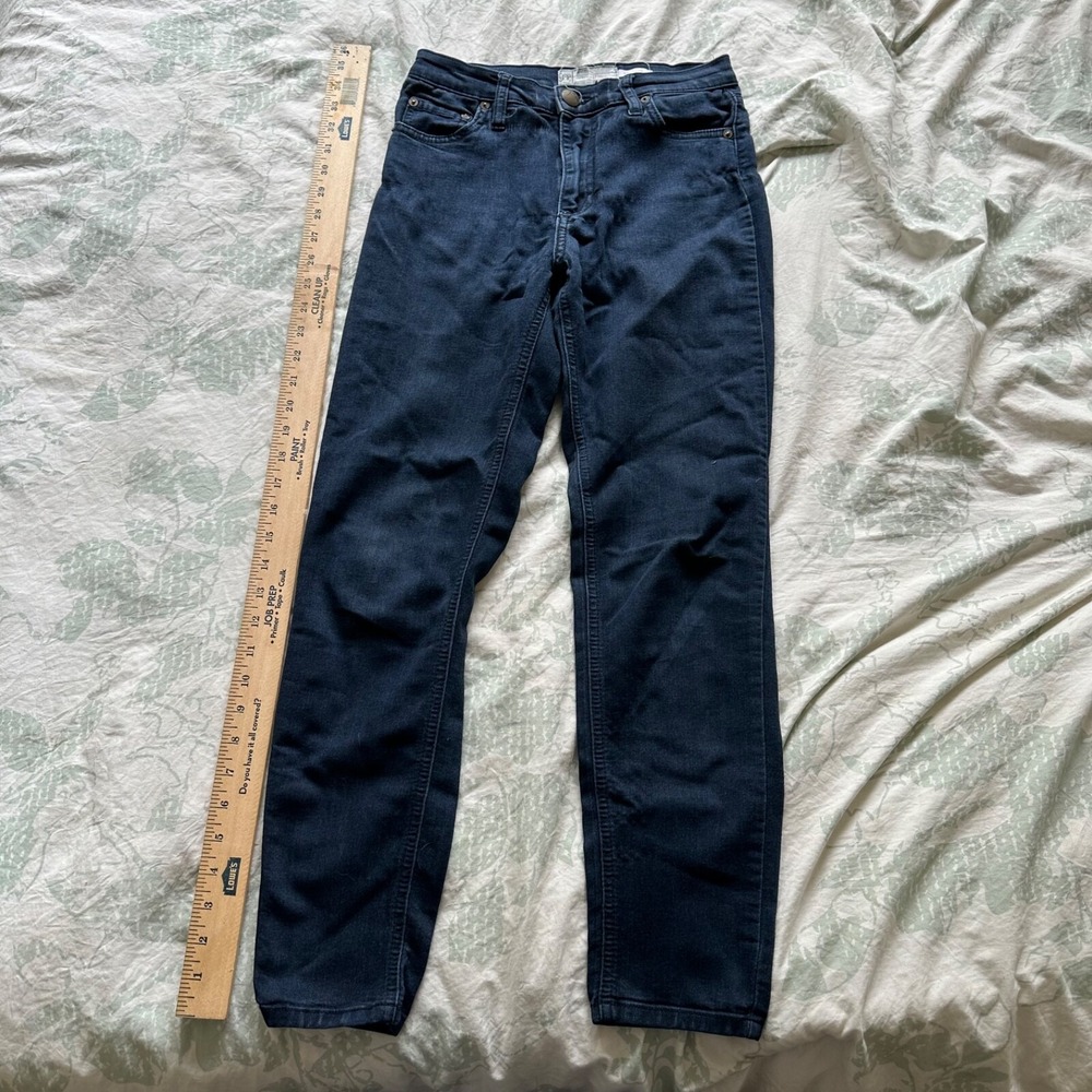 Free People Women's 27 Hi Rise Skinny Jeans Blue Stretch 25"‎ Inseam Causal